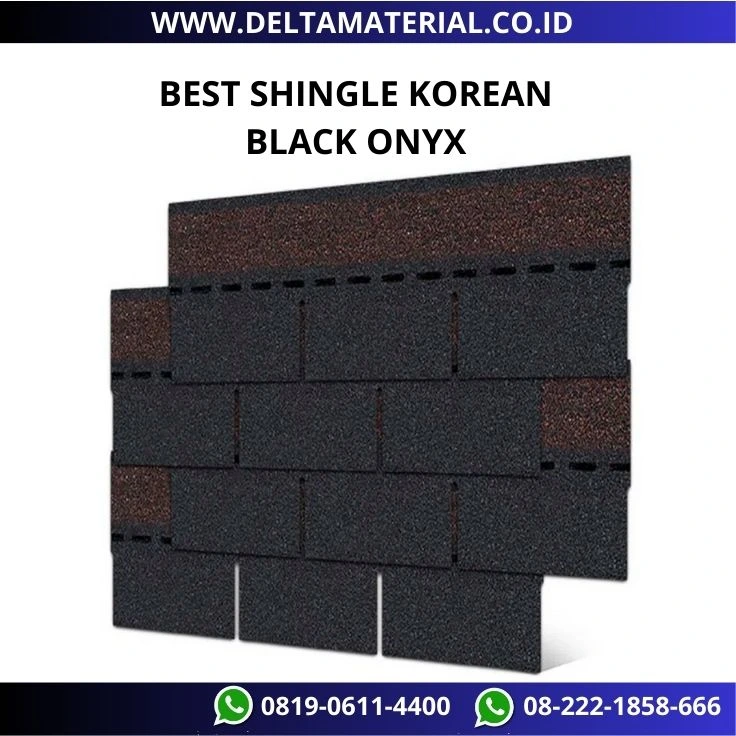 Atap Bitumen Aspal BSK (Best Shingle Korea) Black Onyx