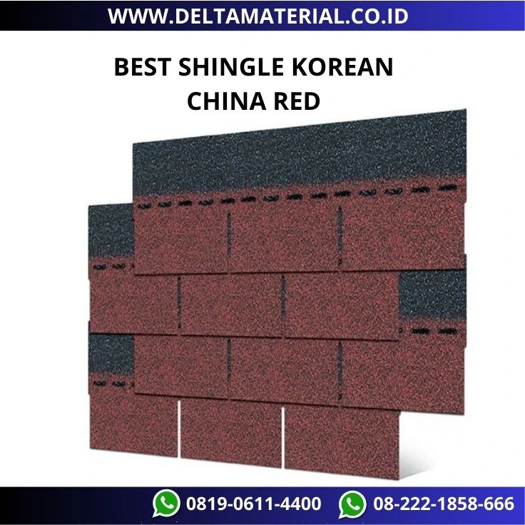 Atap Bitumen Aspal BSK (Best Shingle Korea) China Red